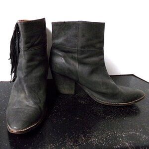 Jeffrey Campbell Roswell Grey Fringe Ankle Boots